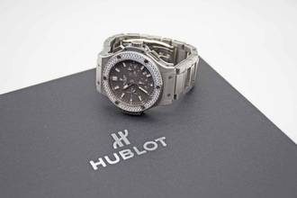 Thumbnail von Hublot Big Bang 44 mm Evolution Earl Grey 44mm Factory Diamond perfektes 301.ST.5020 Fullset deutsche Auslieferung