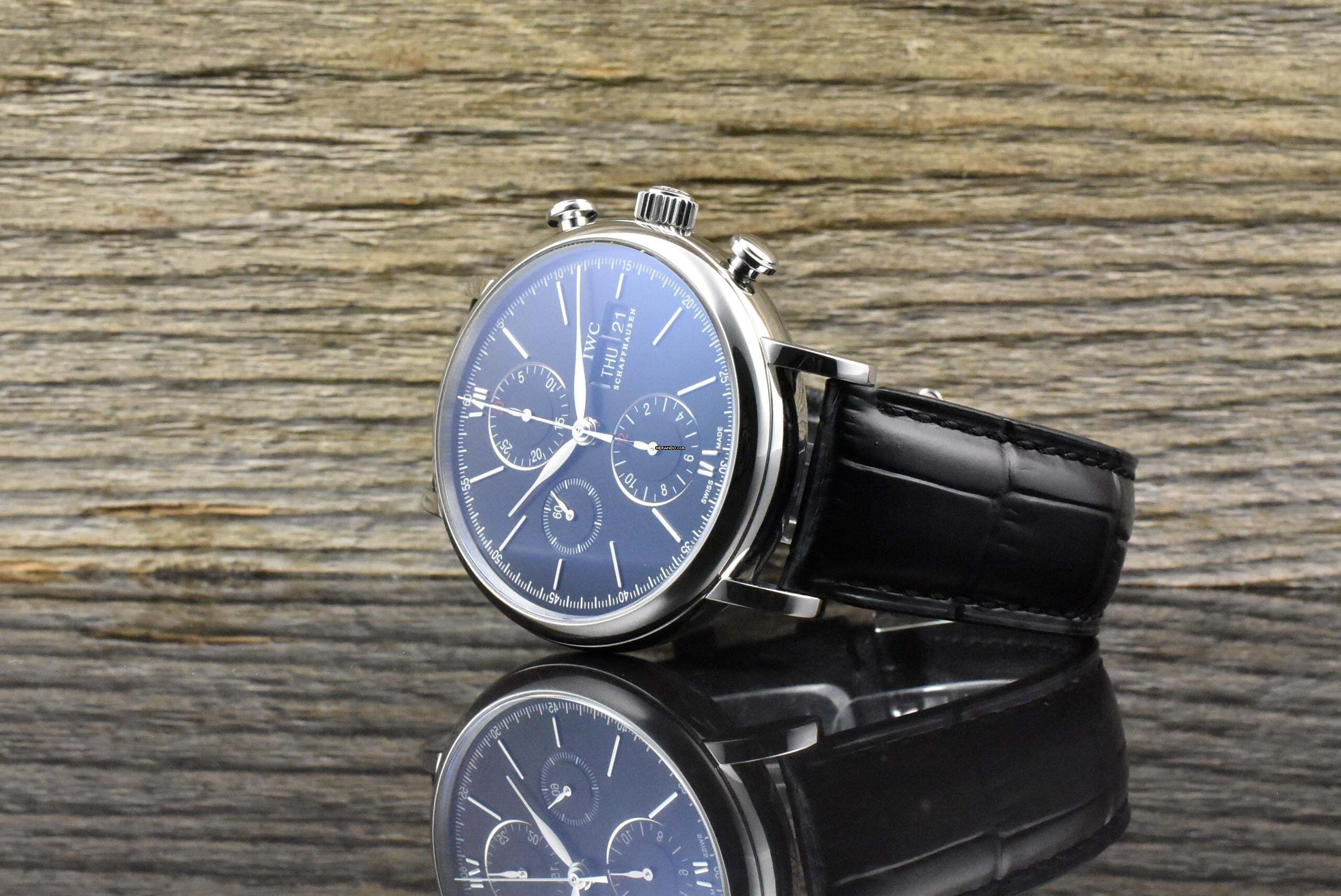 IWC Portofino Chronograph IW391008 Black Dial Automatic - B&P