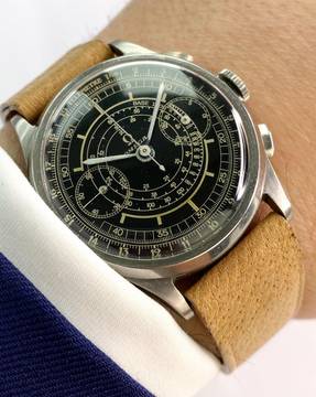  Omega Classic Serviced Vintage 33.3 Chronograph Black Restord Sector Dial 38mm 