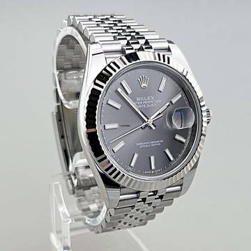  Rolex Datejust 41 03/2026 LC100 Jubilé-Armband ZB Schiefergrau Index Full Set 