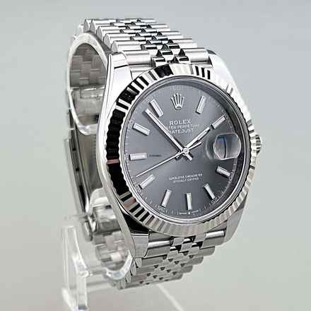 Rolex Datejust 41 03/2026 LC100 Jubileeband ZB Schiefergrijs Index Volledige set