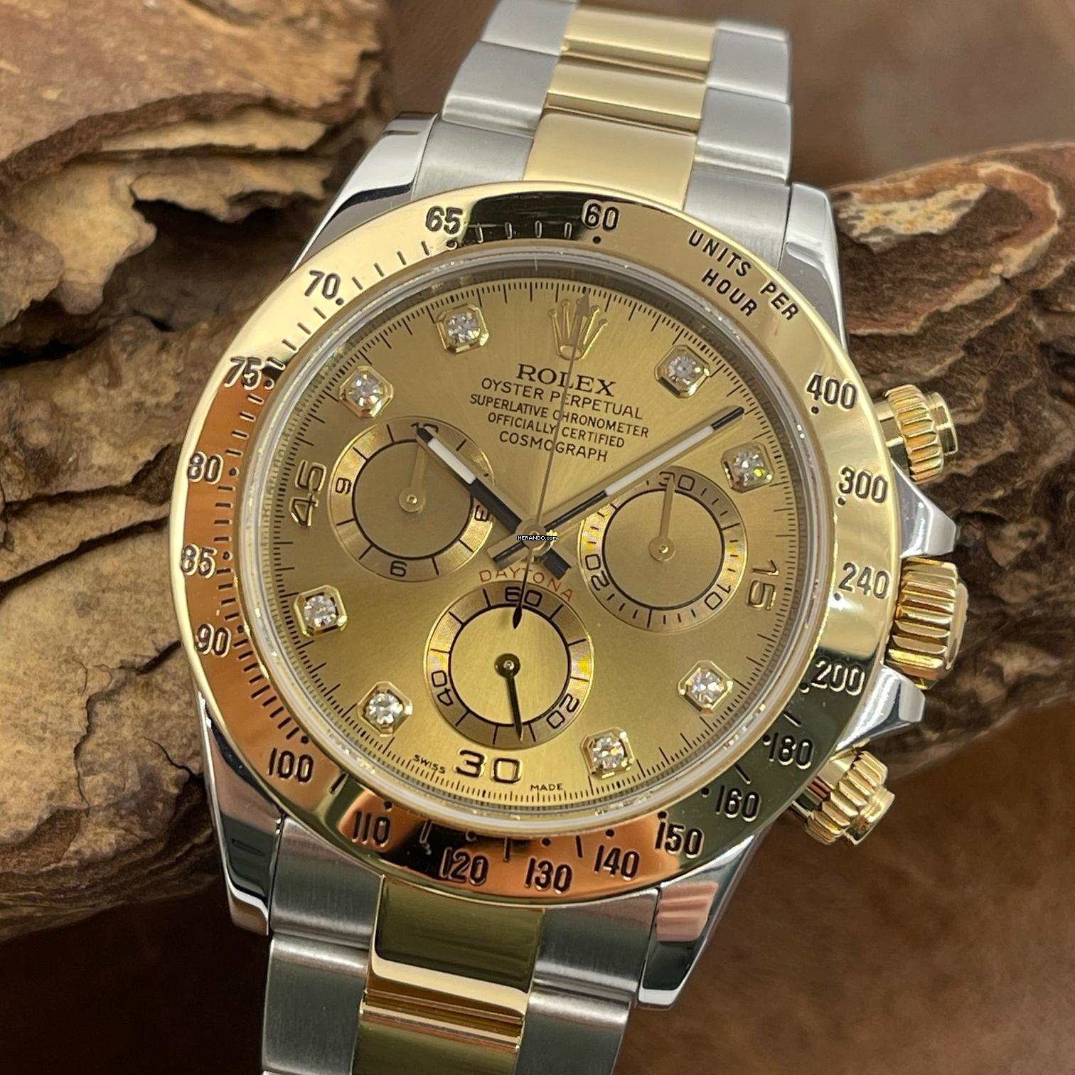 Rolex Daytona Cosmograph Daytona Dia Blatt - FULLSET 2011 - Ref. 116523 Factory Diamond Dial