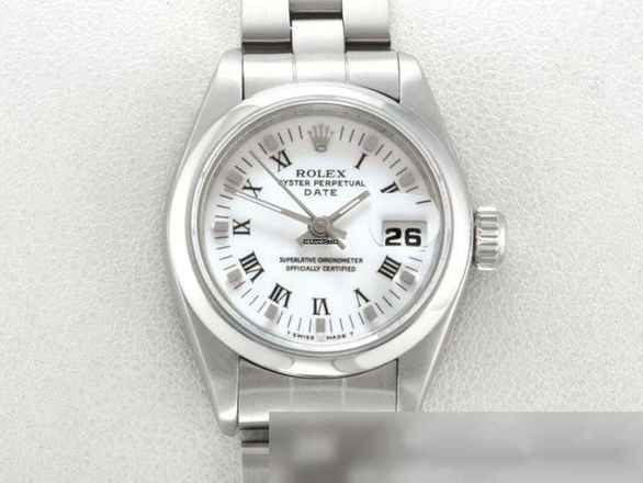 Rolex Oyster Perpetual Lady Date 26mm 69160 1995 stal nierdzewna automatyczny damski zegarek stalowa bransoleta Jubilé Chronometr Oyster biała tarcza