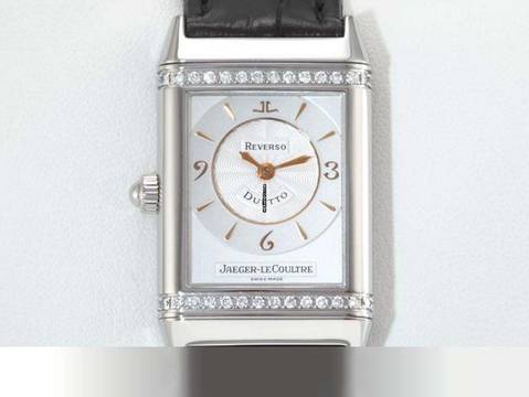  Jaeger-LeCoultre Reverso Duetto Medium 256.8.75 Edelstahl Diamanten Handaufzug Steel 
