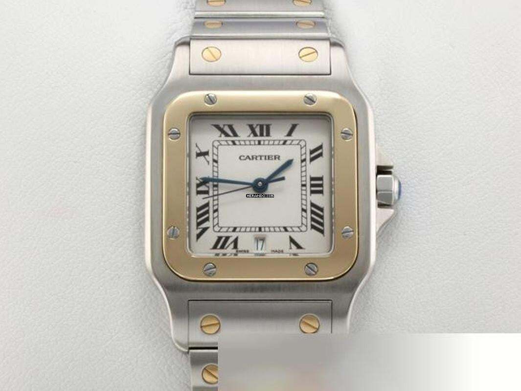 Cartier Santos Galbée stainless steel yellow gold 750 W20011c4 date steel gold