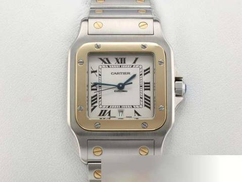  Cartier Santos Galbée Edelstahl Gelbgold 750 W20011c4 Datum Stahl Steel 18kt Yellow Gold 