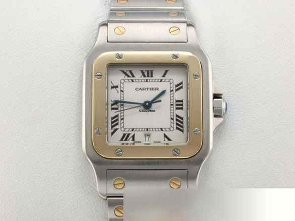 Cartier Santos Galbée nerezová ocel žluté zlato 750 W20011c4 datum ocel zlato