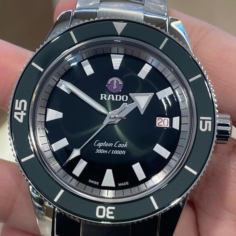 Rado HyperChrome Captain Cook Automatic Green Dial Watch Rado Captain NEW FULL SET