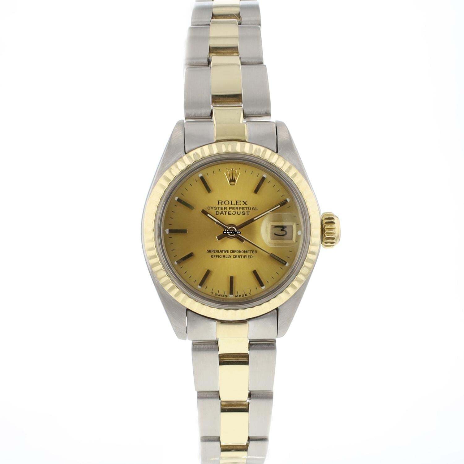Rolex Lady-Datejust 26 Steel/Gold Jubilee Champagne Dial