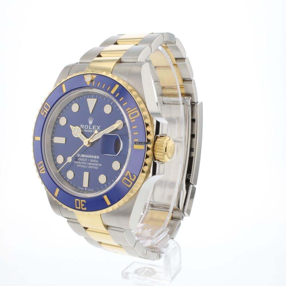 Rolex Submariner Date Staal/Geel Goud Blau wijzerplaat