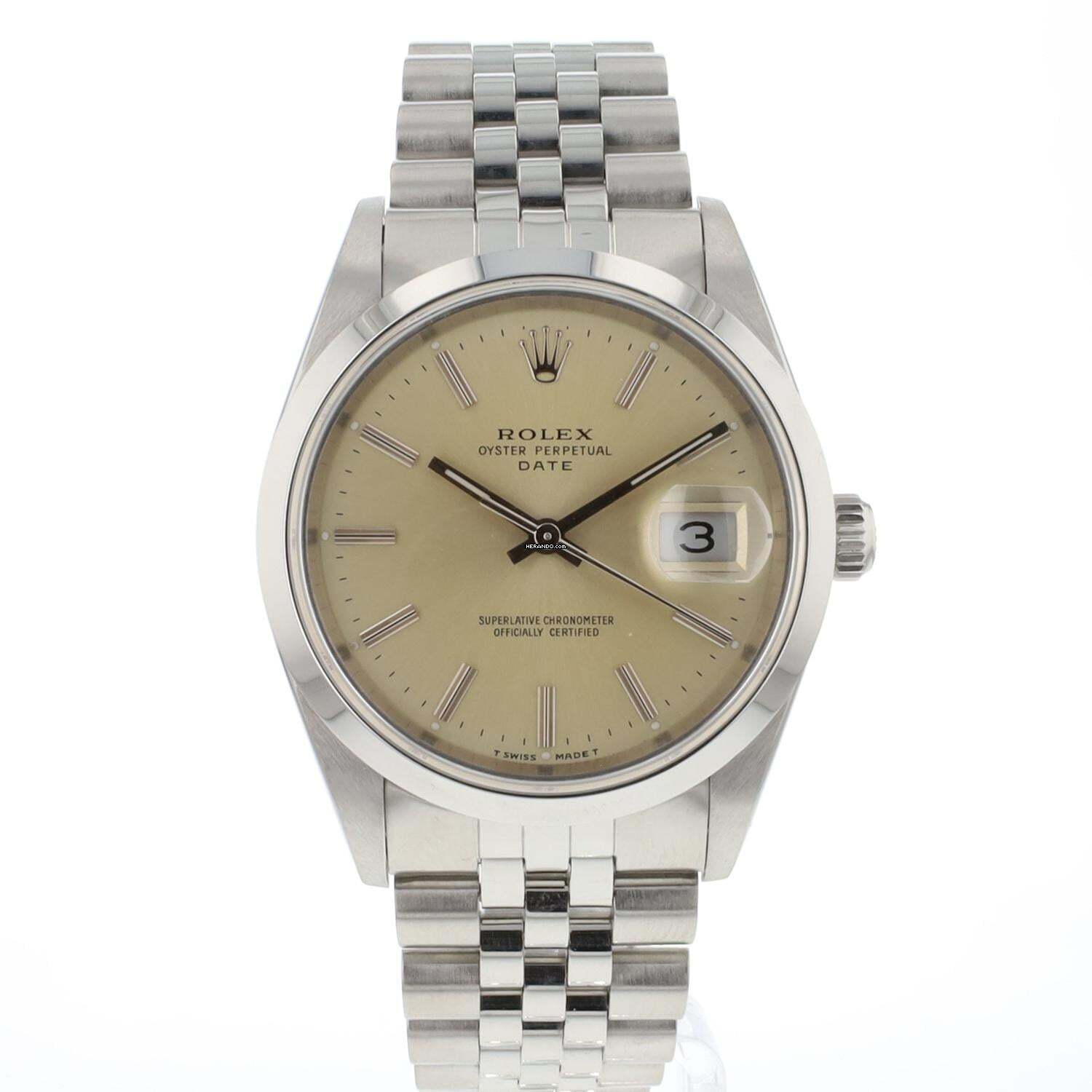 Rolex Oyster Perpetual Date 34 Silver Dial