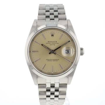  Rolex Oyster Perpetual Date 34 Silver Dial 