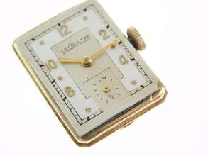 Thumbnail von Jaeger-LeCoultre Classic Le Coultre Tank - Rare Vintage 14K Gelbgold Kaliber 438/4 C W frühe Le Coultre Herrenuhr massiv Gelbgold