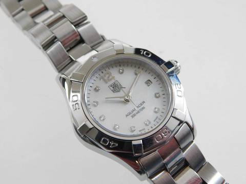 TAG Heuer Aquaracer Lady Perlmutt Brillantblatt im Best Zustand mit frischem Tag Heuer Service 29mm Lady im Top Zustand volles Band