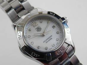 Thumbnail von TAG Heuer Aquaracer Lady Perlmutt Brillantblatt im Best Zustand mit frischem Tag Heuer Service 29mm Lady im Top Zustand volles Band