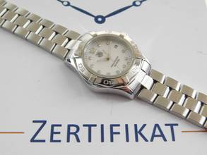 Thumbnail von TAG Heuer Aquaracer Lady Perlmutt Brillantblatt im Best Zustand mit frischem Tag Heuer Service 29mm Lady im Top Zustand volles Band