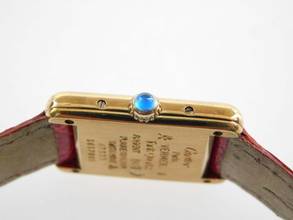 Thumbnail von Cartier Tank Vermeil 925 AG 20 x 28 mm mit neuem Kroko - Lederband schöne Vintage Damenuhr Klassiker