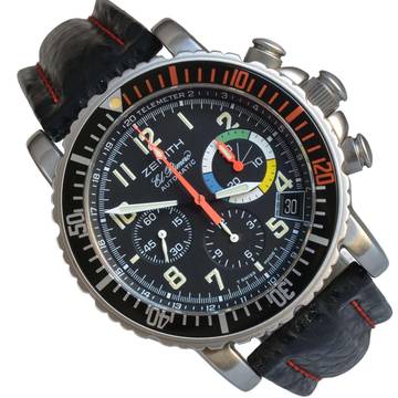  Zenith El Primero Rainbow 01.0480.405 Flyback by French Air Force Full Set 