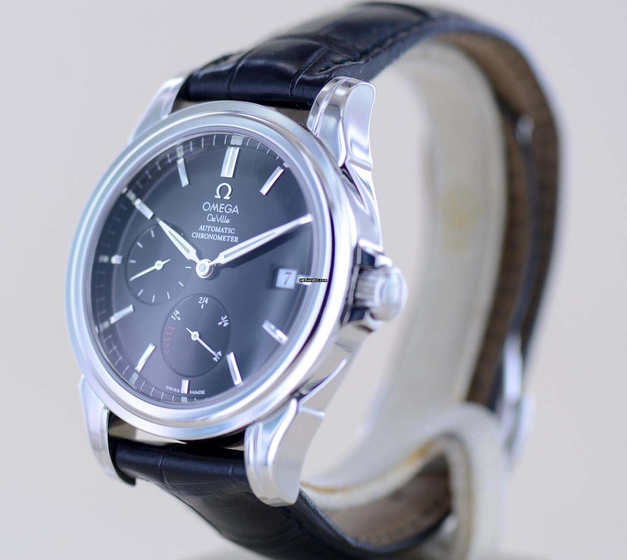 オメガ デ・ヴィル コーアクシャル パワーリザーブ ブラックダイヤル 自動巻き 39mm ドレスウォッチ