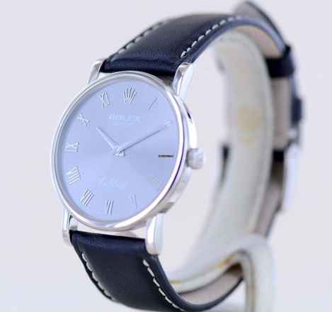 Zegarek na rękę Rolex Cellini 18K 750 białe złoto, ręczne nakręcanie, szary cyprysowy cyferblat, elegancki zegarek