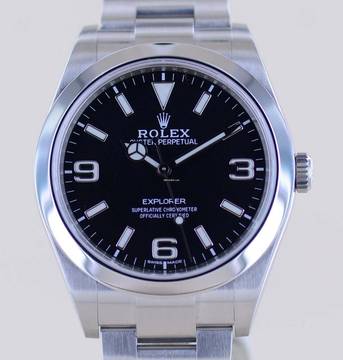 Rolex Explorer I 39mm 214270 black dial Oysterband Stahl Full-Set B+P