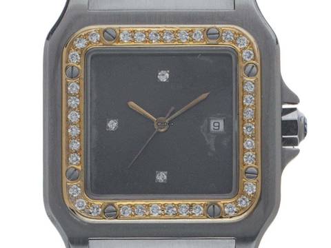  Cartier Santos GM Großes Modell Ref.2961 1987 Full Set sehr gut Vintage Santos GM großes Modell Diamanten 