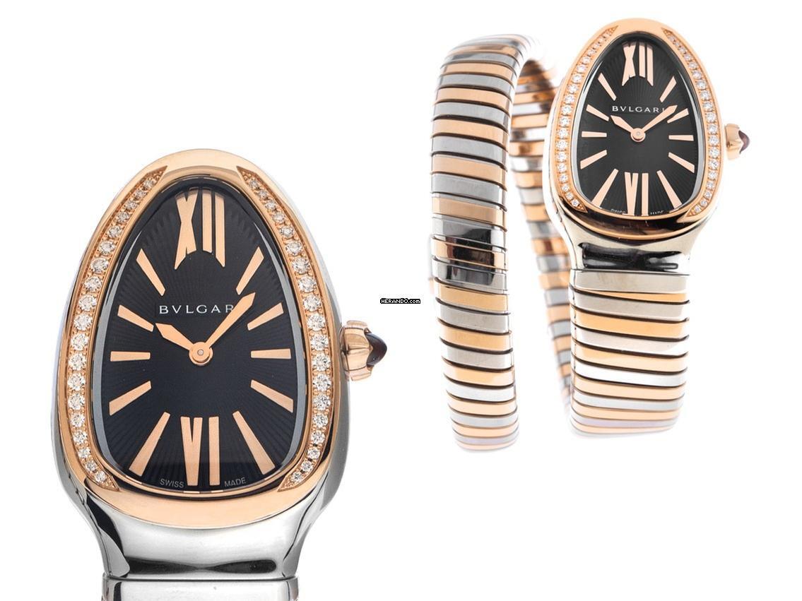 Bulgari Serpenti Tubogas Ref.102098 2025 Full Set Ungetragen Serpenti Tubogas Stahl 18kt Roségold Diamanten
