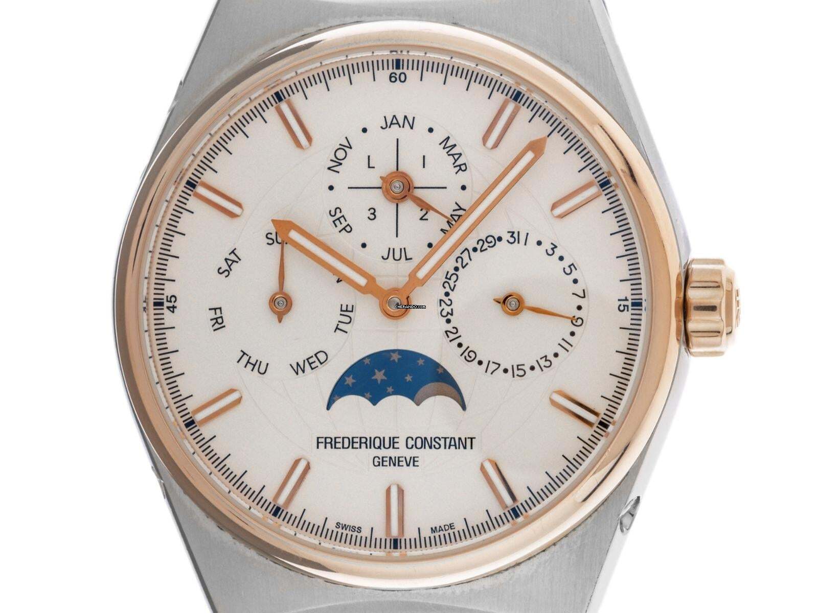Frederique Constant Manufacture Slimline Perpetual Calendar Highlife Ref.FC-775V4NH2B 2024 Full Set wie Neu Vintage Highlife Perpetual Calender Mondphase