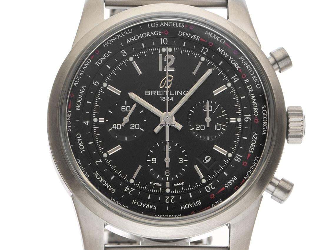 Breitling Transocean Unitime Pilot Black AB0510U6/BC26 2020 Ensemble complet comme neuf Vintage Transocean Unitime Pilot