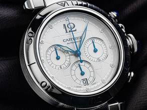 Thumbnail von Cartier Pasha Ref.2113 2006 Box&Beschreibung wie Neu Vintage Pasha Chronograph Glasboden