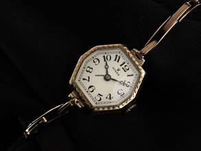 Thumbnail von Rolex Art Deco Stretch 1927 scatola originale molto buona vintage Art Deco stretch coperchio a ribalta in oro rosa 9 kt