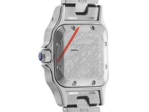 Thumbnail von Cartier Santos Galbée Date PM Kleines Modell Ref.2423 2001 Box&Beschreibung sehr gut Vintage Santos Galbee Date PM kleines Modell