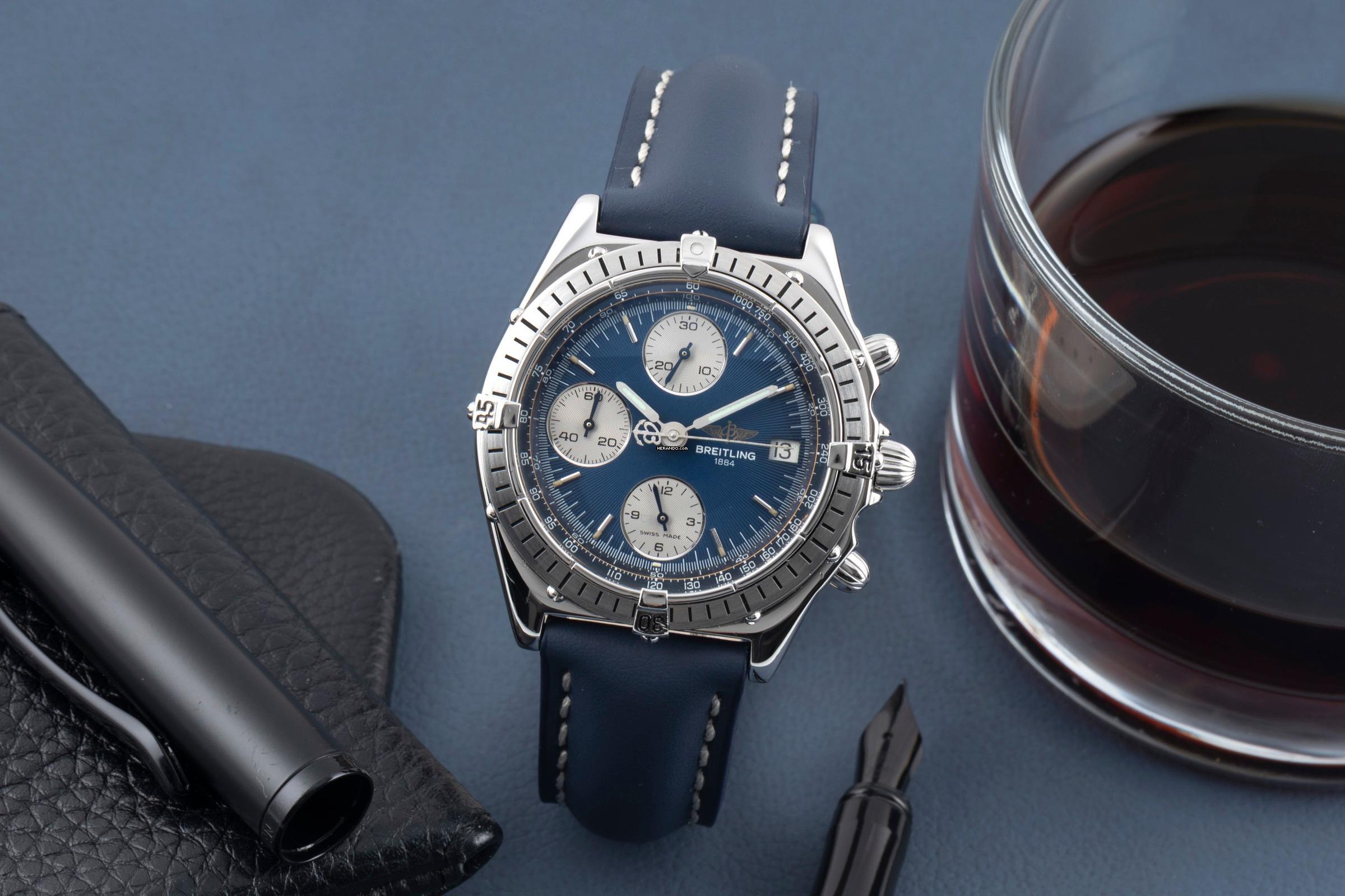 Breitling Chronomat Chronograph Automatik Stahl Herrenuhr Ref. A13047 Klassiker