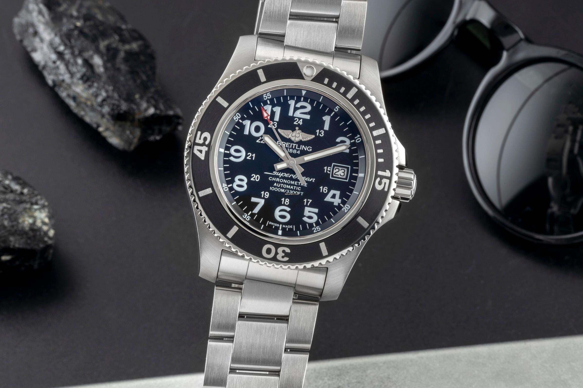 Breitling Superocean II 44 Stahl Automatik Herrenuhr A17392D71 Papiere 2019