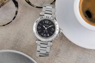 Thumbnail von Cartier Pasha C GMT Big Date Automatik Stahl Herrenuhr Ref. W31049M7