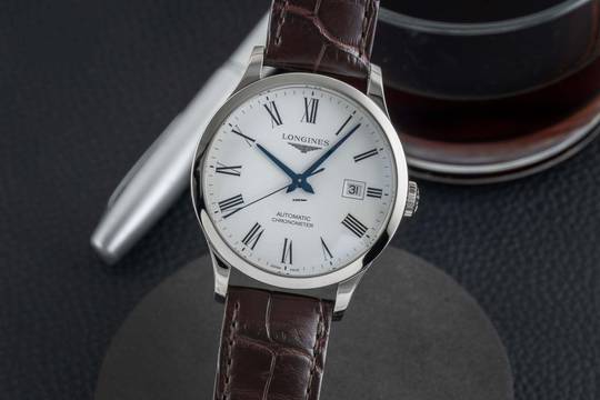  Longines Record Stahl Automatik Herrenuhr Ref. L2.821.4.11.2 Papiere 2023 