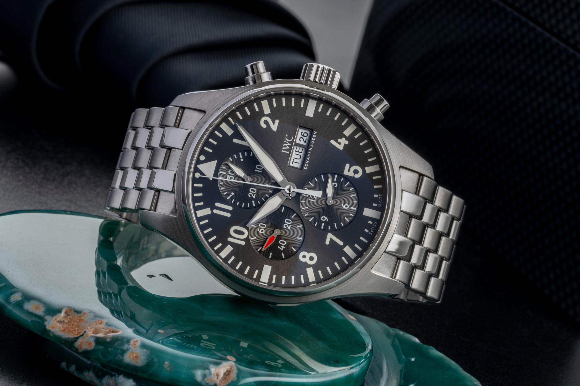 IWC Uçuş Saati Spitfire Kronograf Pilot Spitfire Kronograf Otomatik Çelik Erkek Saati IW377719 Evraklar 2016