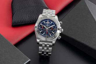 Thumbnail von Breitling Chronomat 44 Japan Chronograph Automatik Ref. AB0111 B&P 2011 Limited