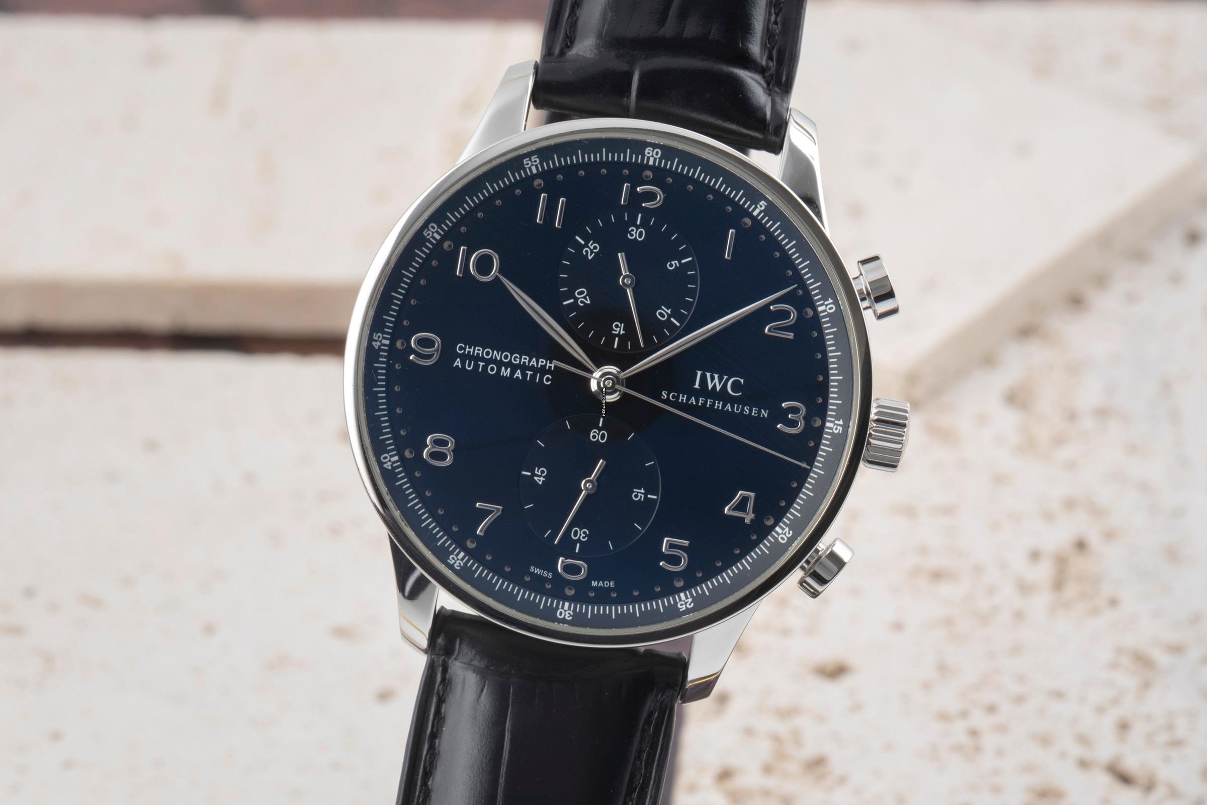 IWC Portugieser Chronograph in acciaio automatico orologio da uomo Ref. IW371447 documenti 2018