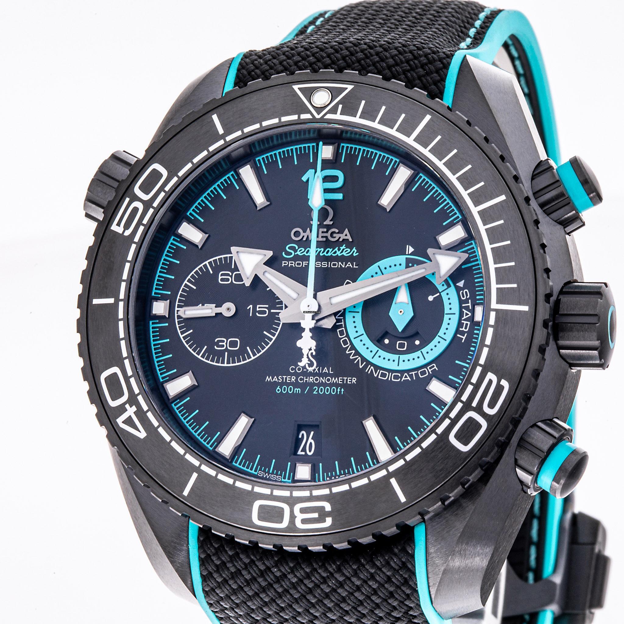 Omega Seamaster Planet Ocean Chronograph Chrono 46 Alinghi Black Ceramic – 215.92.46.51.01.003 – NIEUW – 2023 Volledige set