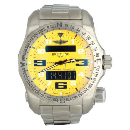 Breitling Emergency II 51mm, cadran jaune, service complet, coffret complet