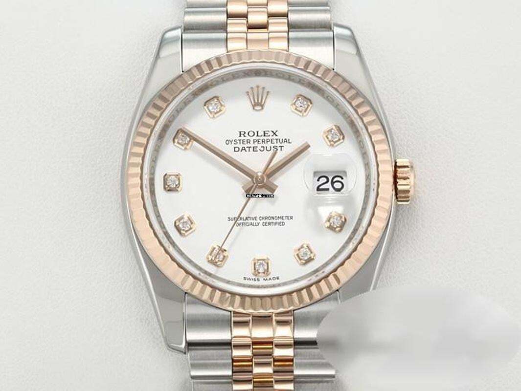 Rolex Datejust 36 36mm 116231 2009 Stahl Rosegold 750 Diamanten Automatik