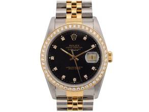 Thumbnail von Rolex Datejust 36 16233 Black Diamonds Dial - After Diamonds Bezel - Full Set 36mm