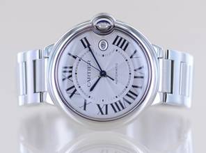 Thumbnail von Cartier Ballon Bleu 42mm Steel Automatic Klassiker Luxusuhr Silver roman dial 42mm