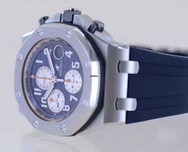 Thumbnail von Audemars Piguet Royal Oak Offshore Chronograph Blue Orange Automatic Glasboden B+P