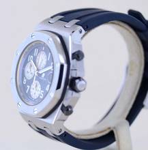 Thumbnail von Audemars Piguet Royal Oak Offshore Chronograph Blue Orange Automatic Glasboden B+P