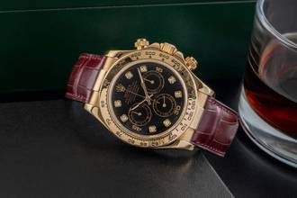 Thumbnail von Rolex Daytona Chronograph 18k Gold Black Diamond Dial Ref. 116518 P-Serie