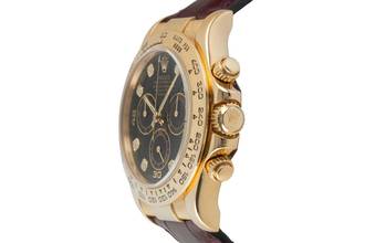 Thumbnail von Rolex Daytona Chronograph 18k Gold Black Diamond Dial Ref. 116518 P-Serie