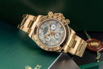 Thumbnail von Rolex Daytona Chronograph 18k Gold MOP Diamond Dial Ref. 116528 B&P 2014 LC100