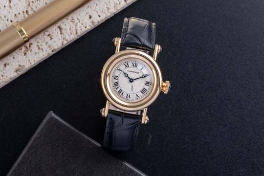  Cartier Diabolo 18k (0,750) Gold Quarz Damenuhr Ref. W1515856 